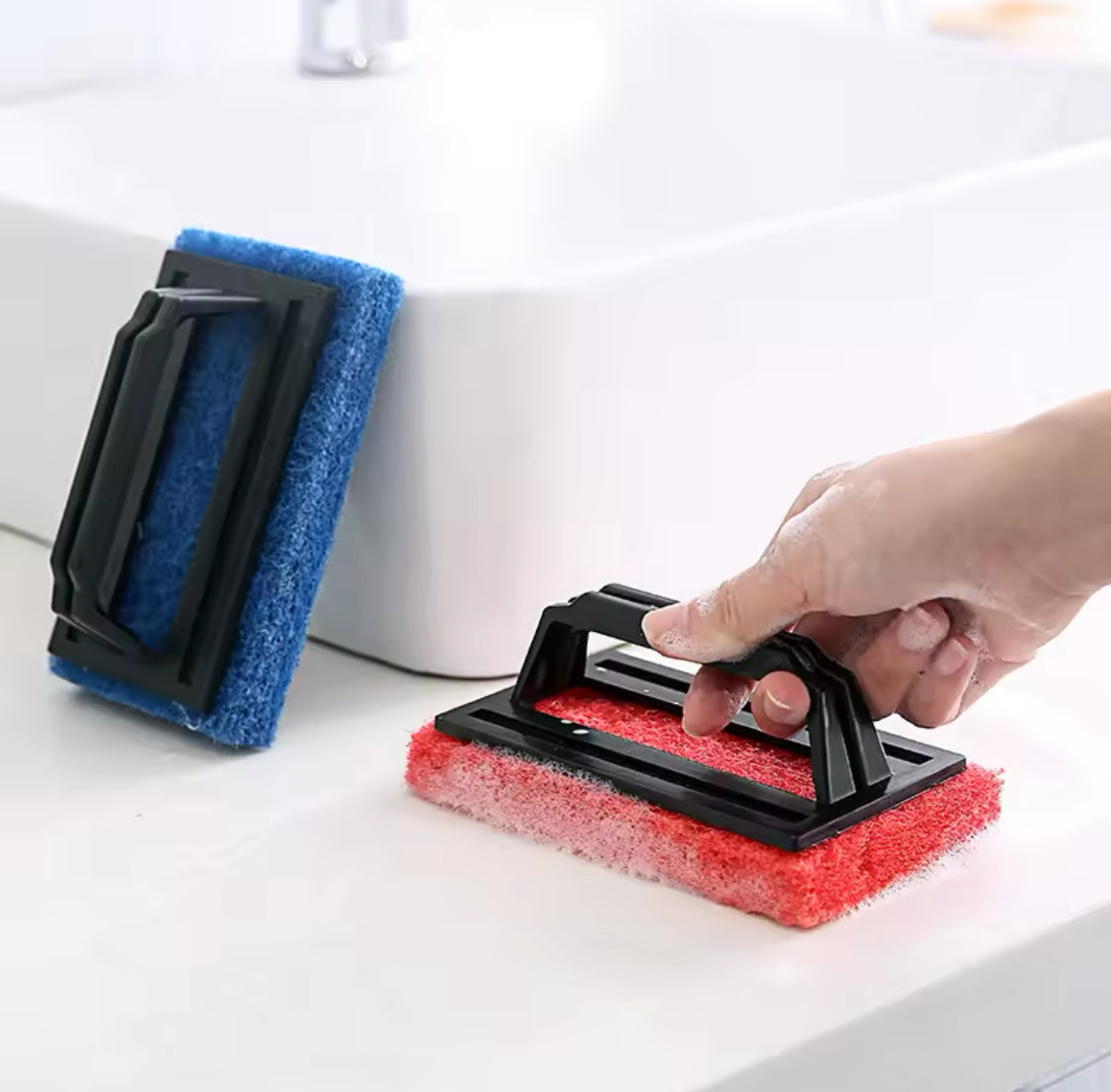Kitchen Sink Cleaning Sponge With Handle, Wall Sponge Magic Wipe, Multipurpose Ultra Fine Fiber Cleaning Brush, Handheld Sponge Cleaning Brush Kitchen Sink Cleaning Sponge With Handle, Wall Sponge Magic Wipe, Multipurpose Ultra Fine Fiber Cleaning Brush, Handheld Sponge Cleaning Brush
